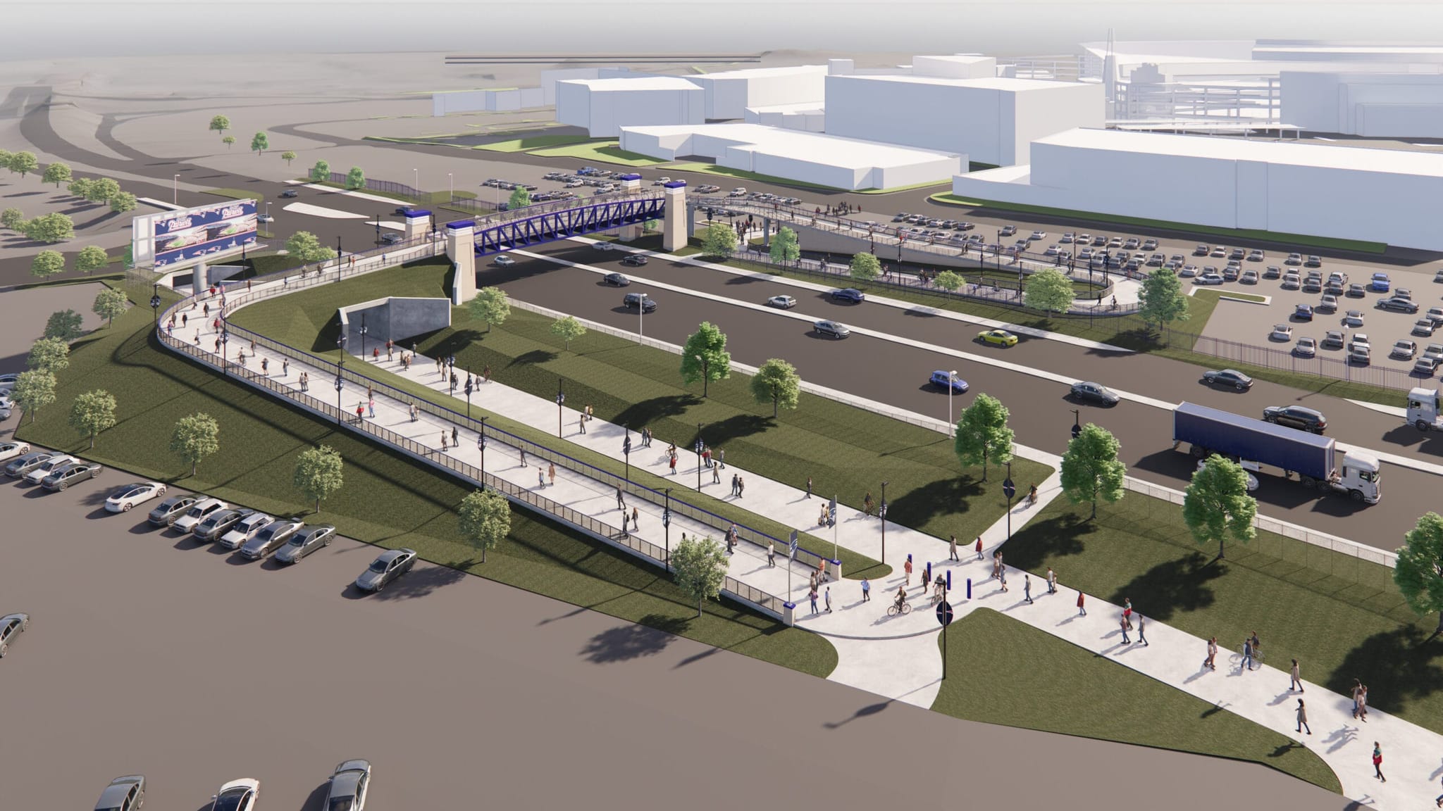 Proposed pedestrian walkway over Route 1 to access Gillette Stadium approved by Foxboro board